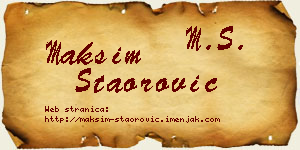 Maksim Staorović vizit kartica